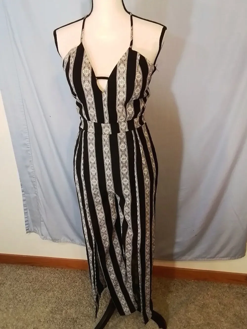 Crystal Sky; Black and Gray jumpsuit